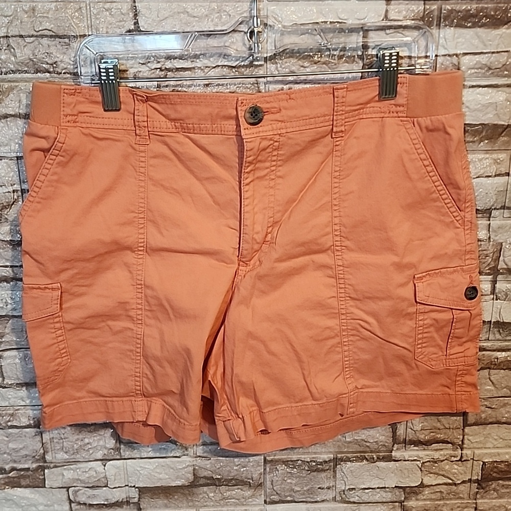 Lee Relaxed Fit Mid Rise Orange Cargo Shorts